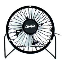 [CF-230] MINI VENTILADOR DE ESCRITORIO GHIA METALICO COLOR NEGRO ALIMENTACION USB